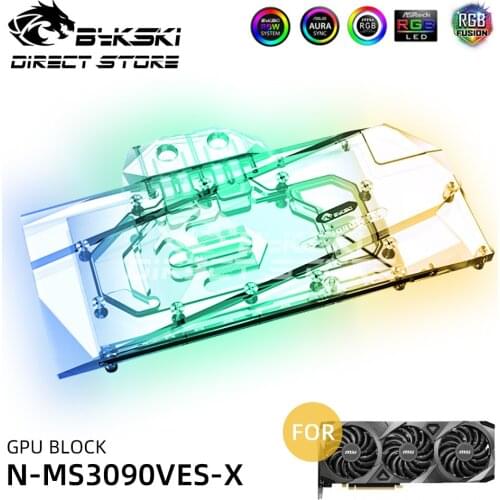 Bykski A-RGB VGA Block Copper For MSI GeForce RTX3090 RTX3080 VENTUS Full Coverage GPU Water Block Cooler 12V/5V N-MS3090VES-X