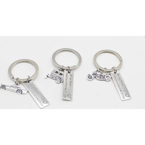 Driving Safe I need you here with me keychain car motorcycle bike pendant couple friendship car keychain