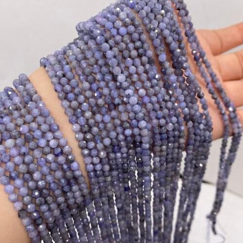 Natural Stone Beads Purple Tanzania Faceted Loose Beads 3mm For Jewelry Making DIY Necklace Bracelet Earrings Accessory