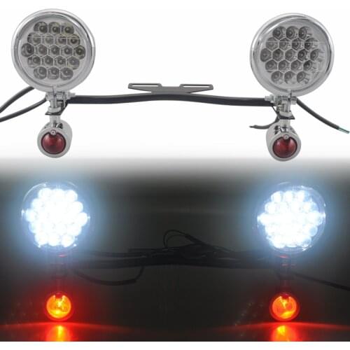 Chrome Motorcycle Passing Light Bar Turn Signals Spot Light For Honda Suzuki Kawasaki Harley Davidson Yamaha metric cruisers