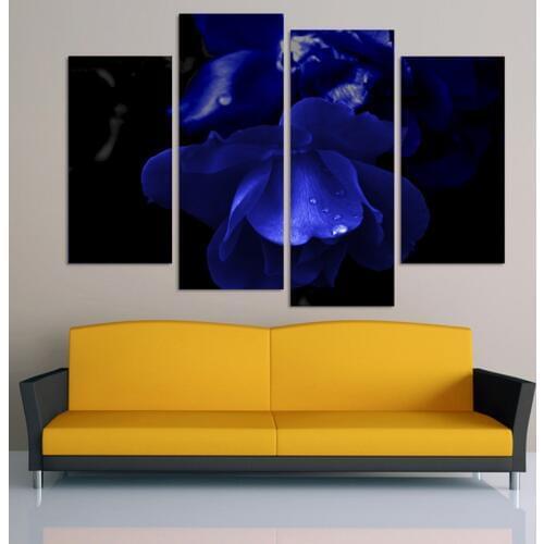 4 Piece Home Decor Oil Painting Beautiful Flowers HD Print on Canvas Wall Art Picture for Living Room