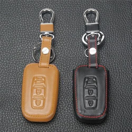Kutery 10pcs 3 Buttons Leather Car Key Case For KIA K2 K5 Sportage Sorento Hyundai Elantra Genesis Sonata Equus IX35