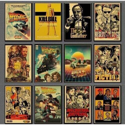 Vintage Poster classic movie Pulp Fiction / Kill Bill/ The Godfather poster Retro kraft paper posters decorative art painting