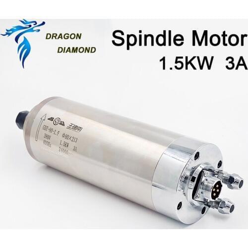 CNC Spindle Motor 1.5KW 3A High Speed 380V Water-Cooled Spindle Motor for CNC Engraving Machine