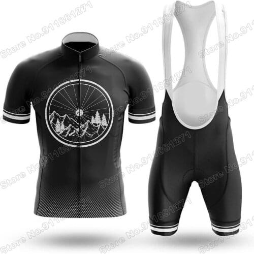 2021 Bicycle Wheel Mens Cycling Jersey Set Summer Cycling Clothing Road Bike Shirts Suit Bicycle Bib Shorts MTB Wear Ropa