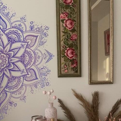 Boho Mandala Pattern Wall Stickers Living Room Backdrop Wall Decoration Creative Bedroom Decor Wallstickers Vinyl Mural