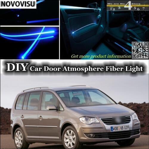 NOVOVISU For Volkswagen VW Touran interior Ambient Light Atmosphere Fiber Optic Band Lights Inside Door Panel illumination