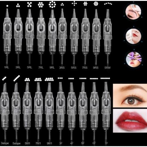 Disposable Eyebrow Tattoo Needles 1R 3R 5R 5F 7F 3RS 9RM Sterilized Microblading Permanent Makeup Cartridge Needles