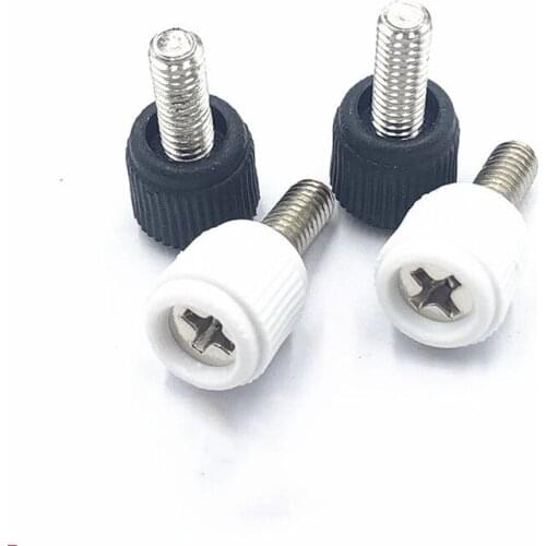 10pcsPlastic Hand Screw White Black Plastic Head Cross Groove Bolt Computer Case Screw M3M46-32 Plastic Head Carbon Steel Thread