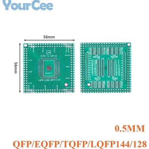 5pcs QFP EQFP TQFP LQFP144 LQFP128 SMD Turn DIP IC Adapter Converter Board 0.5mm Pitch IC Test Transfer Board