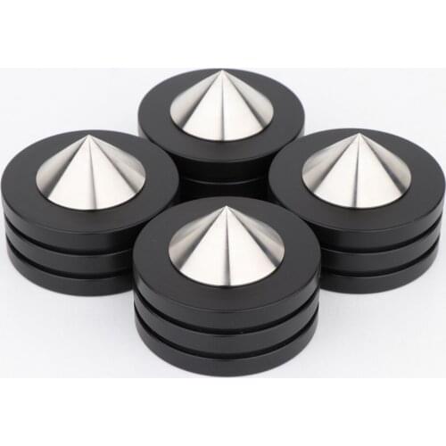 Preffair New Black Crystal Steel Dia 49*37mm Sound Isolation Feet Speaker Spikes Audio Cones HiFi Mounts Amplifier Feet