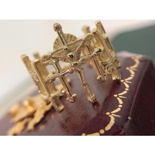 Retro 925 Silver Cross Jesus Ring Cool Hollow out Rings Womens 18K Gold Original Geometric Elegant Adjustable ring Wholesale