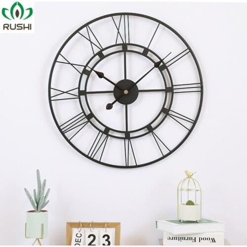 Nordic Modern Minimalist Living Room Large Wall Clock Creative Fashion Art Clock American Iron Home Mute Pocket Watch