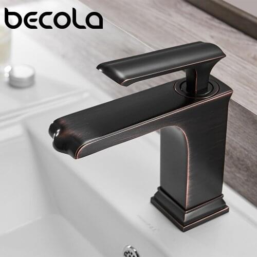 Becola Basin Faucets Black/Chrome Brass Faucet Bathroom Sink Tapware Single Handle Deck Mounted Toilet Hot&Cold Mixers Water Tap