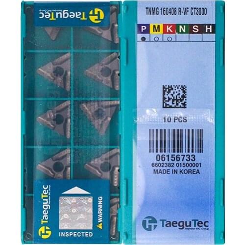 TNMG160408R-VF CT3000 Original Taegutac Carbide Inserts Turning Inserts Lathe Tools 10Pcs/Lot