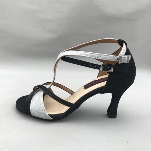 7.5cm heel Elegant Latin Dance Shoes For women Salsa shoes pratice shoes comfortable latin shoes MS6252BS low heel available