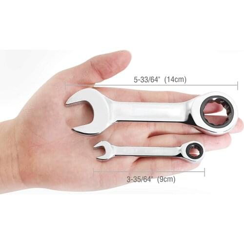 1pc Ratchetting Stubby Wrenches Set Ratchet Spanner Hand Tools