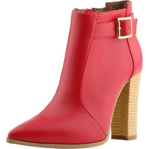 2018 High heels wood grain with womens shoes new winter thick with club high boots in Europe and the nude boots