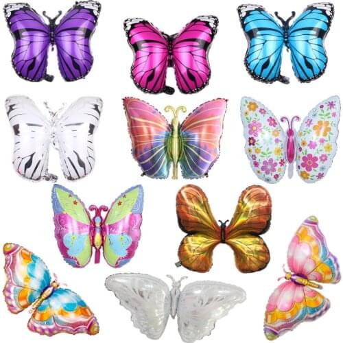 1PC Butterfly Aluminum Foli Balloons Birthday Party DIY Decoration Wedding Decor Pink Blue Helium Balloons Kids Favourtie Gifts