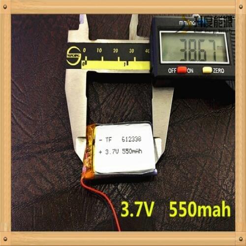 1pieces/lot) Free shipping 3.7V lithium polymer battery 612338 062238 MP3 DIY Speaker millet Bluetooth 550MAH