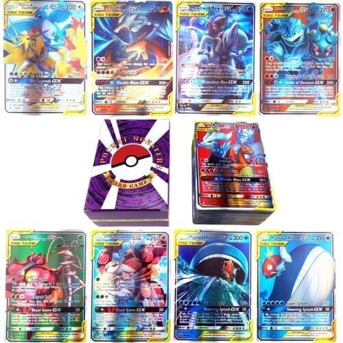 120PCS Pokemon Cards Box TAKARA TOMY English Games Tag Team Mega EX GX Shining Card Boy Battle Trading Toy Best Selling Kid Gift