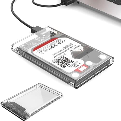 2019Transparent USB3.0 USB 3.0 External SATA HD HDD 2.5 Inch Hard Drive Disk Enclosure Storage Box Case with Cable Cabo hot sale