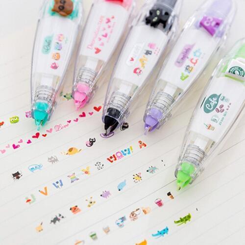 3pcs mix type New Arrival Kawaii Animals Press Type Decorative Correction Tape write correct fix tool