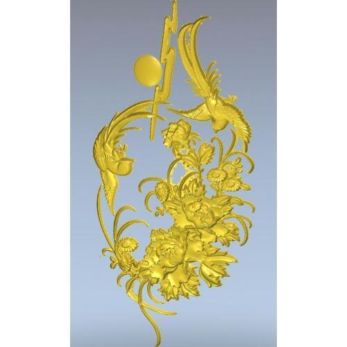 3d model relief for cnc in STL file format Panno_Flowers-1