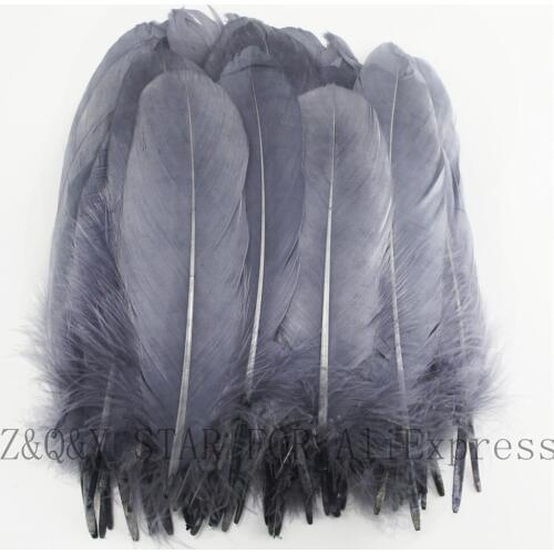 50-200 natural 15-20CM goose feathers dyed dark gray DIY costume decorations craft feathers