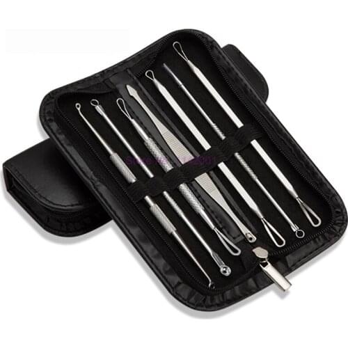 60Set 7 pcs/set Blackhead Acne Black Spot Pimple Blemish Remover Needles Hook Pore Cleanser Skin Care Tool