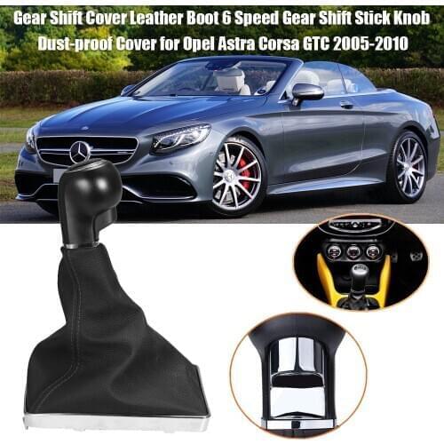Car Styling 5/6 Speed Gear Shift Stick Knob Cover Leather Boot Dust-proof Cover for Opel Astra Corsa GTC 2005-2010