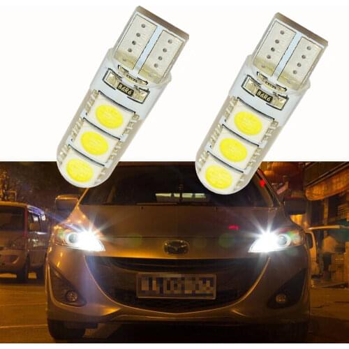 2X Car LED T10 194 W5W DC 12V Canbus 6SMD 5050 Silicone shell LED Lights Bulb No Error Led Parking Fog Tail light Auto Car Lamp