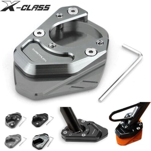 Motorcycle Side Stand Enlarger Kickstand Pad Enlarge Plate CNC Aluminum Accessories for Husqvarna Svartpilen 401 250 2018 - 2021