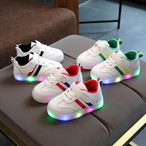 Children Sport Shoes for Girls Boys LED Sneakers kids Baby Toddler Shoes Breathable Antislip Run Glowing Casual Sneakers 21-30