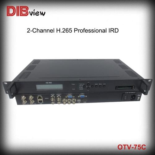 Dibview OTV-75B Professional DVB-C ISDB-T ATSC-T DVB-T/T2 DVB-S/S2 DVB-S2X to HEVC H.265 HD IRD decoder With two CAMs/CIs