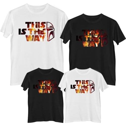 Disney Star Wars The Mandalorian T-shirt cotton Fashion matching clothes sets family matching clothes Daddy mother kids t shirt