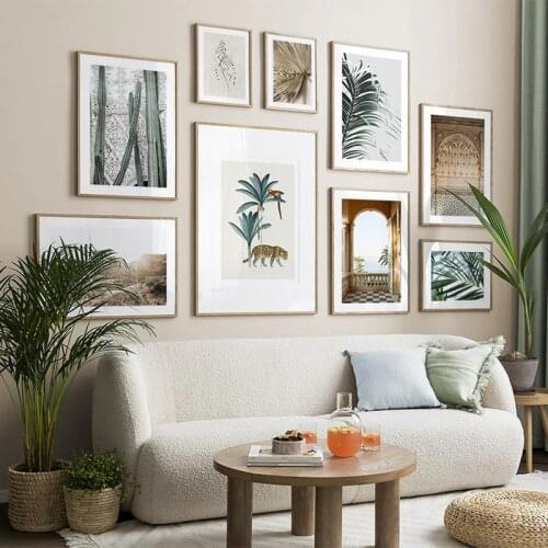 Home Decor Wall Art Print Fresh Green Plant Poster Mosque Canvas Painting Scenery Modern Art for Living Room Dormitory Pictures