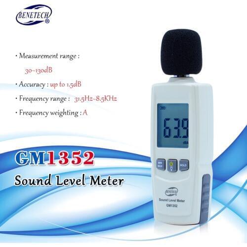 Digital sound level meter noise tester dB decibel meter in decibels Noise Audio detector auto Microphone GM1352 30-130dB