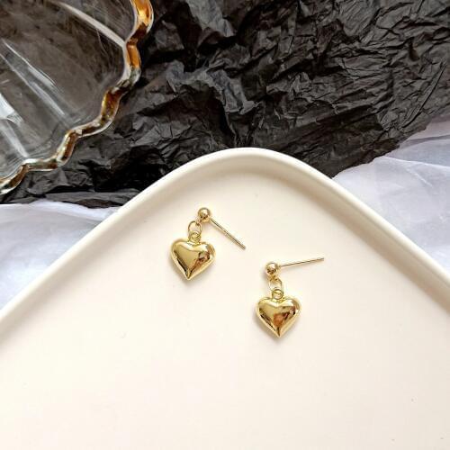 WTLTC Dainty Drop Tiny Heart Stud Earrings for Women Minimalist Small Love Post Earrings Everyday Hanging Studs EarringsJewelry