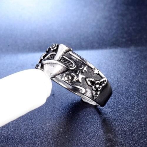 Star Shape Mushroom Cloud Pattern Ring Woens Ring New Vintage Metal Ring Accessories Party Jewelry Size 7-11