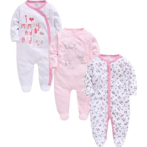 2020 2 3 Pcs/lot Baby Rompers 100% Cotton Autumn Winter Newborn Clothes Boy Girl Cartoon Design Long Sleeve Jumpsuit