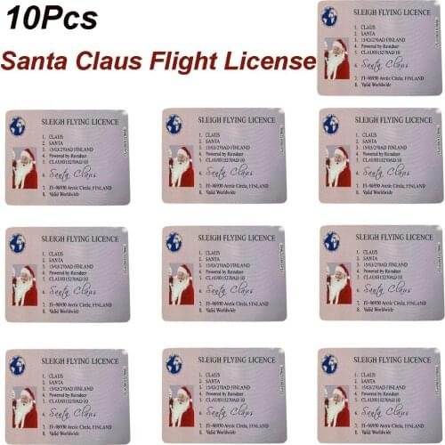 Creative Santa Claus Flight License Christmas Eve Driving Licence Christmas Gifts For Children Kids Christmas Tree Decoration