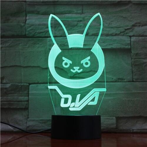 Rabbit 3D Lamp 7 Colors Led Night Lamp For Kids Touch Led Usb Table Lampara Lampe Baby Sleep Nightlight Kids Gift Birth 1825 1
