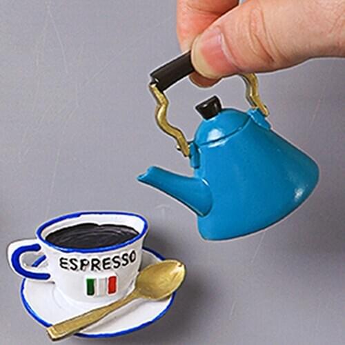 Egg Milk Coffee Cup Bread Fridge Magnetic Refrigerator Sticker Kitchen Decor Made of high quality resin material, durable safe