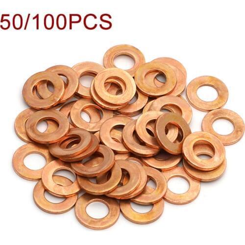 Copper Seal Washer Gasket Sump Plug Oil Sump Plug Flat Washers For Peugeot 207 208 307 308 406 407 HDI 031333 SW5 For Citroen