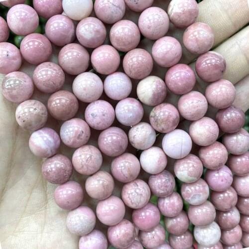 Natural Red Rhodonite Gem Mineral For Jewelry Making Round Loose Spacer Beads DIY Bracelet Accessories 6 8 10 12mm