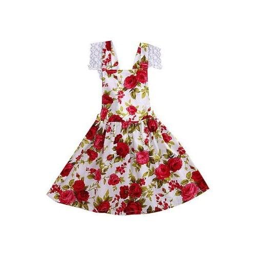 Adorable Toddler Kids Girls Lace Flower Summer Sleeveless Mini Dress +Headband 2pcs Sundress Dresses