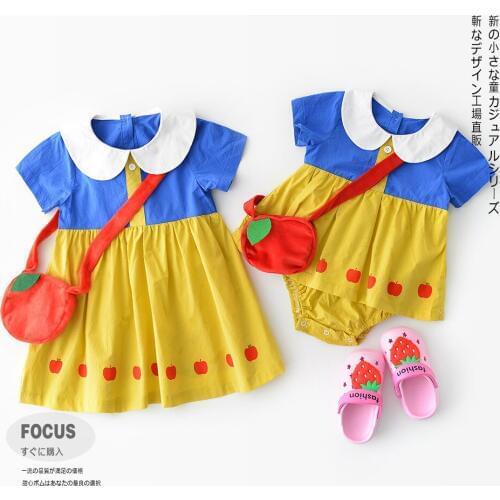 Big Sister Little Sister Dress Set Newborn Clothes for Baptism Girls Navy Blue Dress Baby Dress for Baptism Summer Clothing