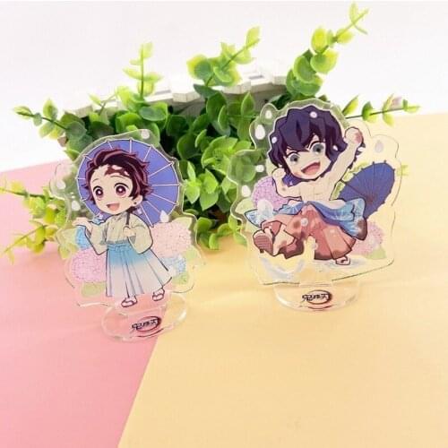 Demon Slayer Kimetsu No Yaiba Stand Kamado Tanjirou Nezuko Anime Acrylic Stand Action Figures Model Decoration Plate Holder