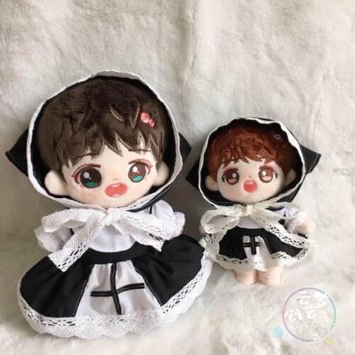Handmade 15-20cm Clothes nun Dress Headband Apron Kpop Plush Outfit Toys Baby Dolls Accessories Cos Suit